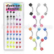 dbnedi micro curved barbells surgical steel 316l with acrylic parts eyebrow