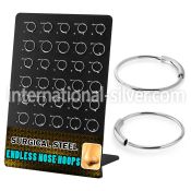 dend1 surgical steel endless nose ring hoops display 30