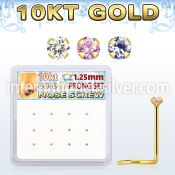 dgisc23 box w 10kt gold nose screws w 1.25mm round cz 