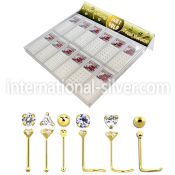 dgm12 l shape nose studs gold nose