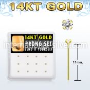 dgys20 gold bend it yourself nose studs nose piercing