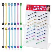 dind1 straight barbells anodized surgical steel 316l 