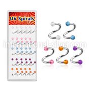 djspe8 spirals twisters surgical steel 316l with acrylic parts eyebrow