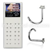 dnsshc l shape nose studs surgical steel 316l nose