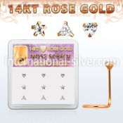 drsc9 l shape nose studs gold nose
