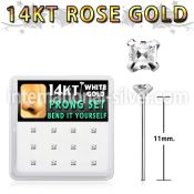 dwys19 box w 14kt white gold bend it nose stud w 2mm square cz 