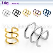 ecf3 fake illusion hoops surgical steel 316l belly button