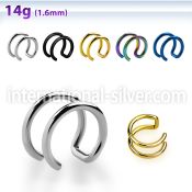ecf fake illusion hoops surgical steel 316l belly button