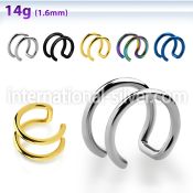 ecf fake illusion hoops surgical steel 316l belly button