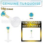 gbige7 flexi labret stud 14k threadless push in turquoise
