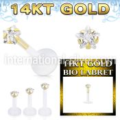 gbizsrm clear ptfe flexible labret star cubic zirconia stone