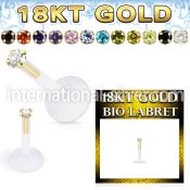 ggbizms clear flexi ptfe labret 16g 18k threadless push in