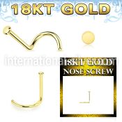 ggsrd1 18 karat gold nose screw 22g plain gold round top