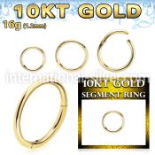 gisegh16 10 karat yellow gold 16g hinged segment hoop