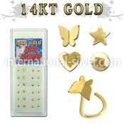 gsmsh l shape nose studs gold nose