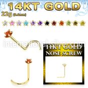 gszsm1 l shape nose studs gold nose