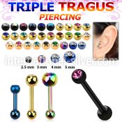hextdc straight barbells anodized surgical steel 316l tragus