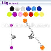incvb5 straight barbells surgical steel 316l with acrylic parts 