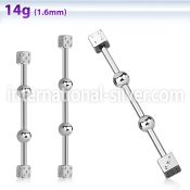 indsh13 straight barbells surgical steel 316l 