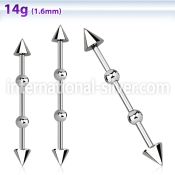 indsh15 straight barbells surgical steel 316l 