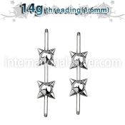 insh2 straight barbells surgical steel 316l 