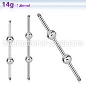 insh3 straight barbells surgical steel 316l 