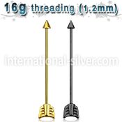 intsaw straight barbells anodized surgical steel 316l tragus