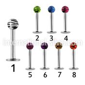 lbdxj labrets lip rings surgical steel 316l with acrylic parts labrets chin