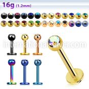 lbtc3 labrets lip rings anodized surgical steel 316l labrets chin