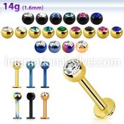 lbtc4 labrets lip rings anodized surgical steel 316l labrets chin