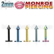 lbtcnmc2 labrets lip rings anodized surgical steel 316l labrets chin