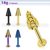 lbtxn4 labrets lip rings anodized surgical steel 316l labrets chin