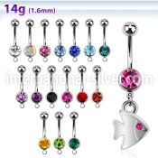 mcd445 belly rings surgical steel 316l belly button