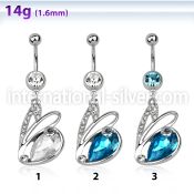 mcd586 belly rings surgical steel 316l belly button