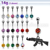 mcd631k belly rings surgical steel 316l belly button