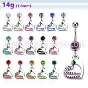 mcdhrc5 belly rings surgical steel 316l belly button