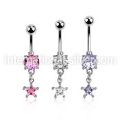 mcdzs6 belly rings surgical steel 316l belly button