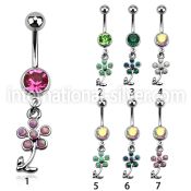 mcopfl15 belly rings surgical steel 316l belly button