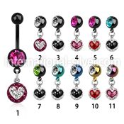 mdkfr8b belly rings anodized surgical steel 316l belly button