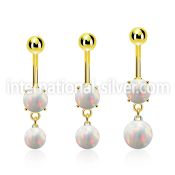 mgoopb gold steel belly banana w opal  8mm opal ball