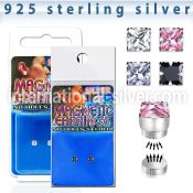 mgzq4 fake illusion body jewelry silver 925 belly button