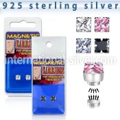 mgzq6 fake illusion body jewelry silver 925 ear lobe