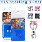 mgzq6 fake illusion body jewelry silver 925 ear lobe