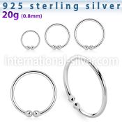nc fake illusion hoops silver 925 belly button
