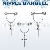 npdl47 surgical steel barbells nipple piercing