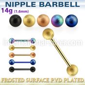 nptfo5 straight barbells anodized surgical steel 316l nipple