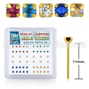 npygm box w 52 silver bend it nose studs w 1.8mm set crystal