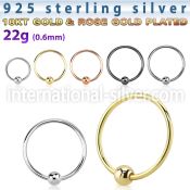 ns05 nose hoop silver 925 nose