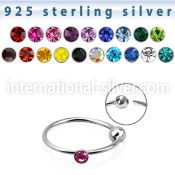 ns06m9 nose hoop silver 925 nose