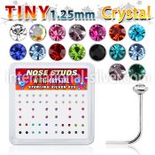 ns6mx l shape nose studs silver 925 nose